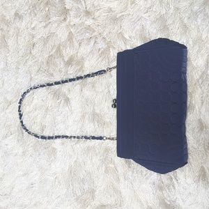Vera Bradley Navy Clutch with Chain Strap
